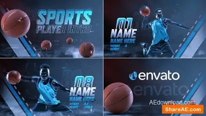 Basketball Player Intro Openers template preview