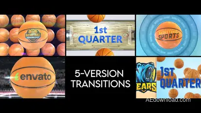 Basketball Transitions - 5 Versions Elements template preview