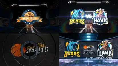 Basketball VS 3 Logo Stings template preview