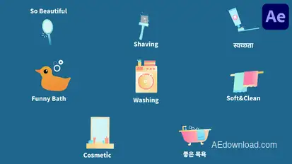 Bathroom Animations for After Effects Elements template preview