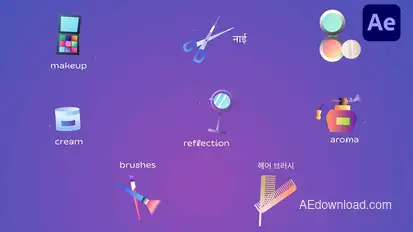 Beauty Icons And Titles for After Effects Titles template preview