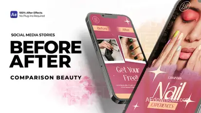Before After Comparison Beauty - Social Media Stories Product Promo template preview