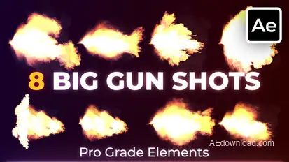Big Gun Shots Gunfire 1 Elements template preview