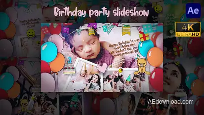 Birthday Party Slideshow - 4k Elements template preview