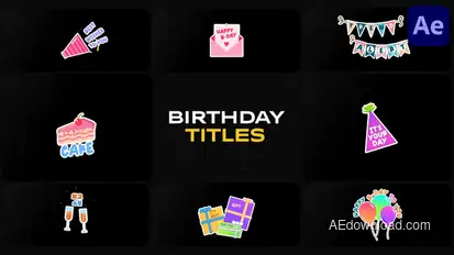 Birthday Titles for After Effects Titles template preview