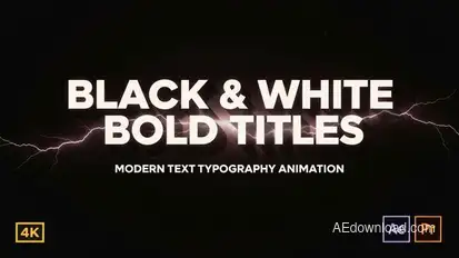 Black & White Bold Titles – Modern Text Typography Animation Titles template preview