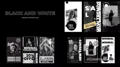 Black and White Stories Minimal Product Promo template preview