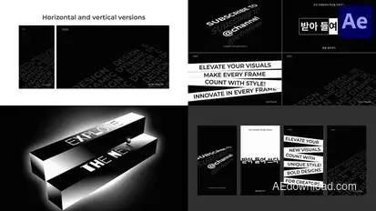 Black And White Typography for After Effects Titles template preview