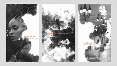 Black and White Vertical Ink Slideshow Openers template preview