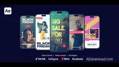 Black Friday - Instagram Stories & Reels Openers template preview