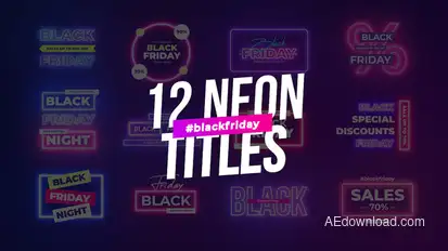Black Friday Neon Titles Titles template preview