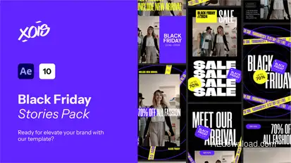 Black Friday Promo Stories Pack Video Displays template preview