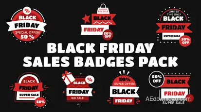 Black Friday Sale Badges Pack Elements template preview