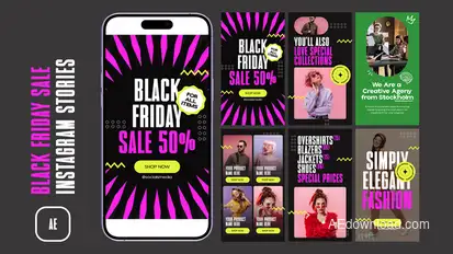 Black Friday Sale Instagram Stories Product Promo template preview