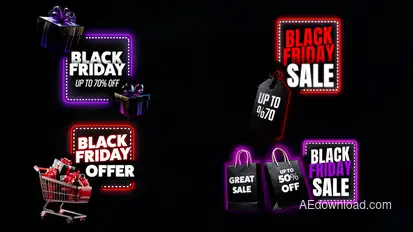 Black Friday Sale Lower Thirds Titles template preview