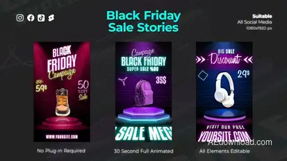 Black Friday Sale Stories Video Displays template preview
