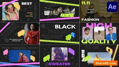 Black Friday Slides for After Effects Openers template preview