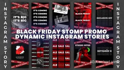 Black Friday Stomp Promo – Dynamic Instagram Stories Template for Sales & Discounts Openers template preview