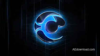 Black Glass Logo Text Reveal Logo Stings template preview