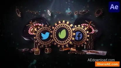 Videohive Black Gold Casino for After Effects Logo Stings template preview