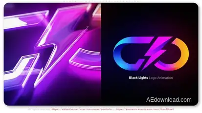 Black Lights Logo Animation Logo Stings template preview