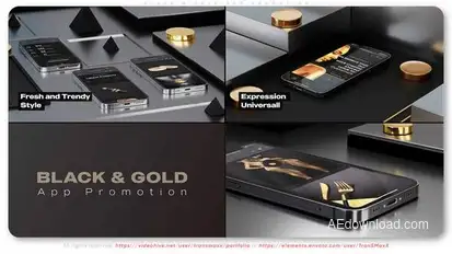 Black N Gold App Promotion Product Promo template preview