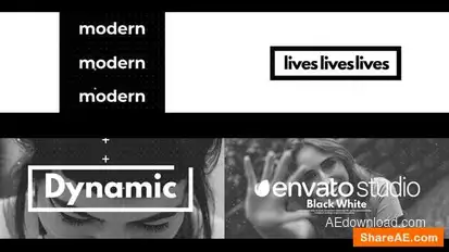 Black White Dynamic Logo Openers template preview