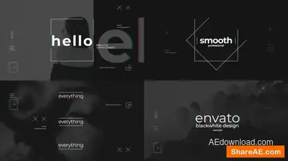 Black White Intro Design Openers template preview