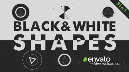 Black White Shapes Logo Stings template preview