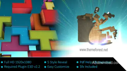 Block Puzzle Logo Logo Stings template preview