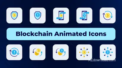 Blockchain Animated Icons Elements template preview