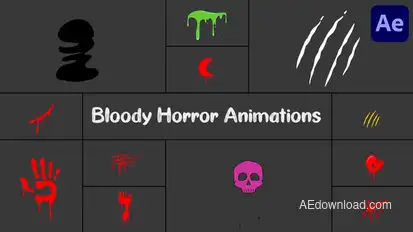 Bloody Horror Animations Pack for After Effects Elements template preview