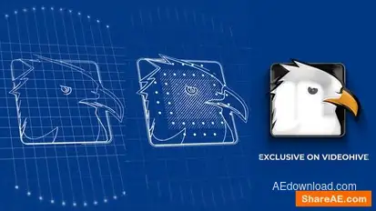 Blueprint Grid Logo Reveal 2 Logo Stings template preview