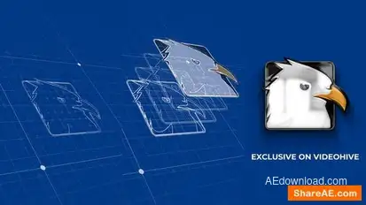 Blueprint Grid Logo Reveal 4 Logo Stings template preview