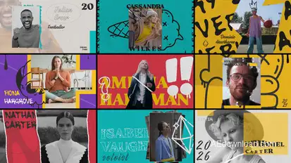 Bold Doodle Freeze Frame Elements template preview