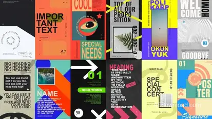 Bold Minimalism Stories Package Elements template preview