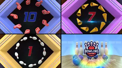 Bowling Countdown 2 Elements template preview