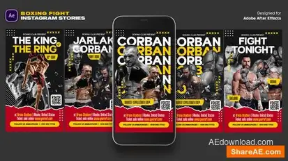 Boxing Fight Instagram Stories Openers template preview