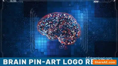 Brain Pin-Art Logo Reveal Logo Stings template preview