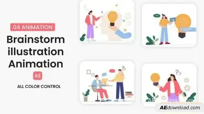 Videohive Brainstorm Illustration Scene Elements template preview