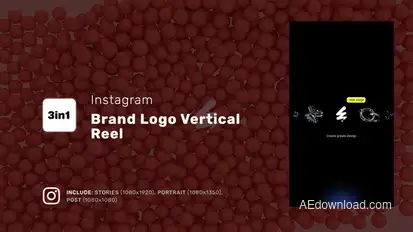 Brand Logo Vertical Reel Logo Stings template preview