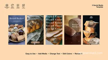 Bread Food Stories Product Promo template preview