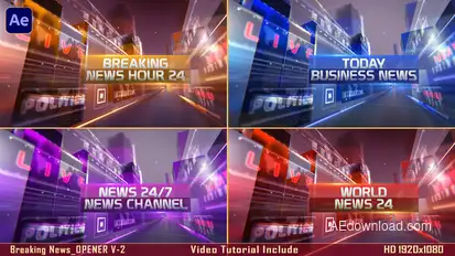 Breaking News Opener v2 broadcast-packages template preview