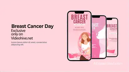 Breast Cancer Instagram Stories Video Displays template preview