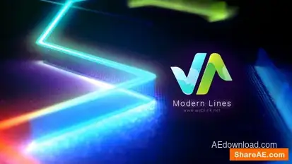 Bright Neon Lines Logo Logo Stings template preview