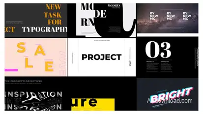 Bright Typography Glitch Titles template preview
