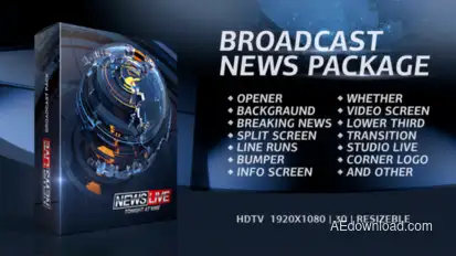 Broadcast News Package broadcast-packages template preview