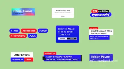Broadcast Social Media Titles Titles template preview