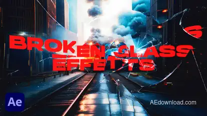 Broken Glass Effects VOL. 2 | After Effects Elements template preview