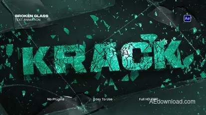 Broken Glass Text Animations Titles template preview